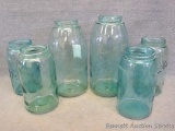 Blue Ball strong shoulder jars, largest is 9