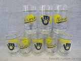Eight Milwaukee Brewers glasses stand 5