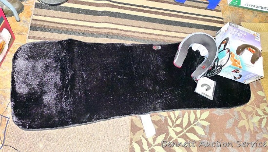 Homedics Shiatsu Neck Massager with Heat, comes with original box; heated lounge chair pad. Both are