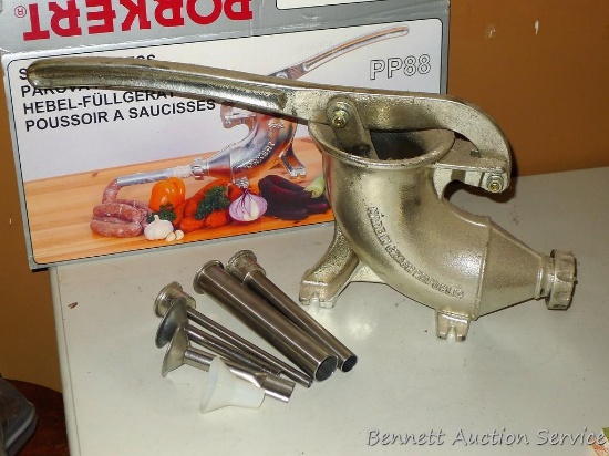 Porkert sausage stuffing press Model PP88 comes with original box.