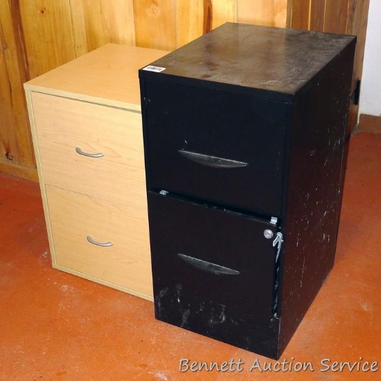 14" x 18" 3 drawer metal file cabinet; two drawer cabinet is approx 23-1/2"x 16".