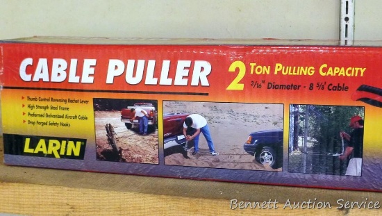 Larin Cable Puller 2 Ton pulling capacity, NIB.