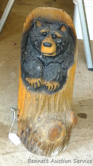Chainsaw carved bear 10" x 24" tall.