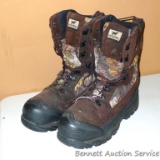 Irish Setter boots by Red Wing Shoe Company are men's size 13EE. Boots have a leather upper and