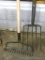 Fiberglass handled garden rake; vintage pitch fork 61