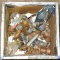 Partial crate full of plumbing fittings, includes nipples, copper and more.