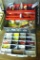 Metal 2 tray tackle box filled with lures, bobbers, hooks and more; Plastic lure caddy filled with