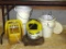 Metal fish basket; Frabill minnow bucket; 4 styrofoam buckets and more.
