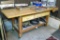 Nice woodworking bench on rollers 80