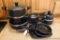 Nice set of non-stick cookware is in overall good condition.