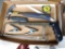 Estwing claw hammer; hack saw; Stanley PowerLock tape measures; clamps; more.