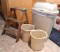 2' step stool and three garbage cans.
