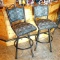 Pair of sturdy steel framed swiveling bar, bistro or coffee shop stools. Stand 45