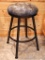 Very sturdy swiveling stool in great condition has an all-steel frame and stands approx. 29