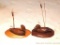 Two wooden duck pieces with cattail accents. Each piece is approx. 9