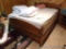 King Koil PostureBond full size mattress and box spring with wooden bed frame. Comes with mattress