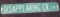 Decommissioned stamped steel road sign from Disappearing Creek Lane, 3' wide.