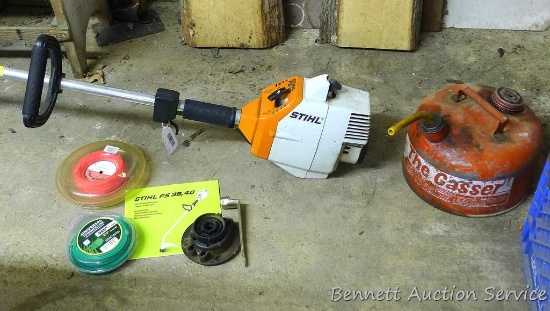 Stihl FS36 weed trimmer, includes extra string and a 2-1/2 gallon gas can with mixed gas. If shipped