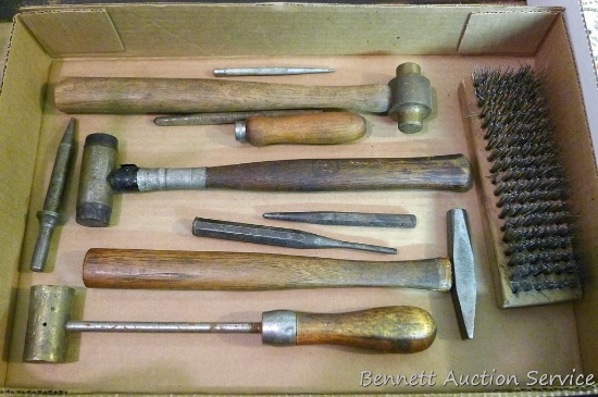 Brass headed hammers; specialty hammers; upholstery hammer; wire brush and more. Longest hammer is
