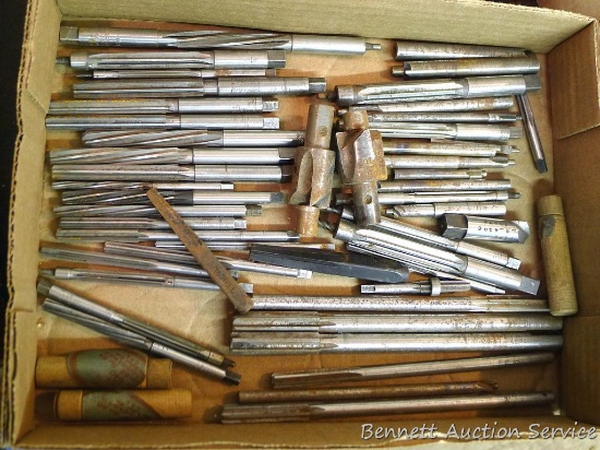Various sizes of reamers, largest is 7" long x 3/8".