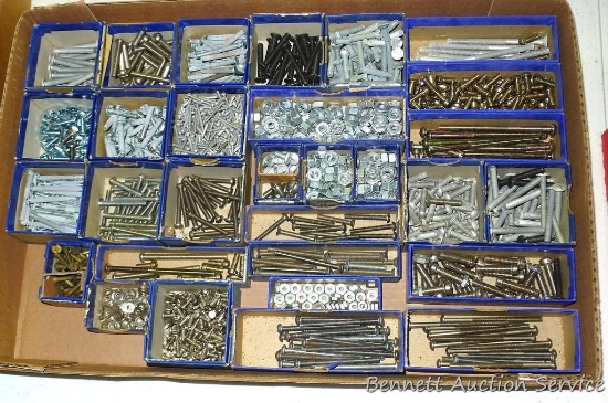 Variety of machine bolts longest is 3-1/2", nuts, washers and more.