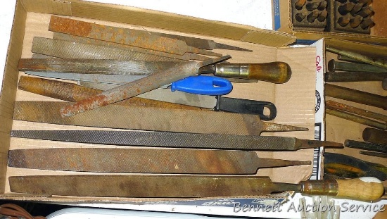 Metal files longest is 21". Includes flat and half round and square.