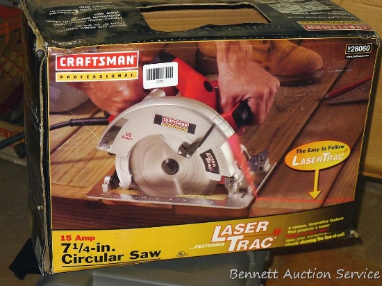 Craftsman Professional Laser Track 7-1/4" circle saw NIP. Comes with plastic carrying case.