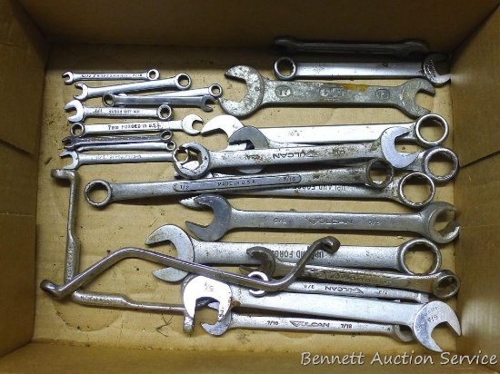 Partial set of ignition wrenches; open end wrenches; box end wrenches and more.