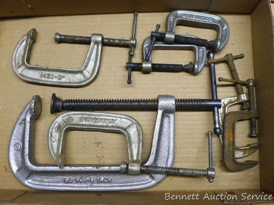 Metal C clamps largest is 7".