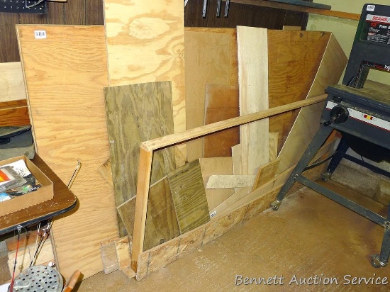 Two 4x8 sheets of 1/2" plywood; one sheet of 1/4" treated plywood; also lots of nice scrap pieces.