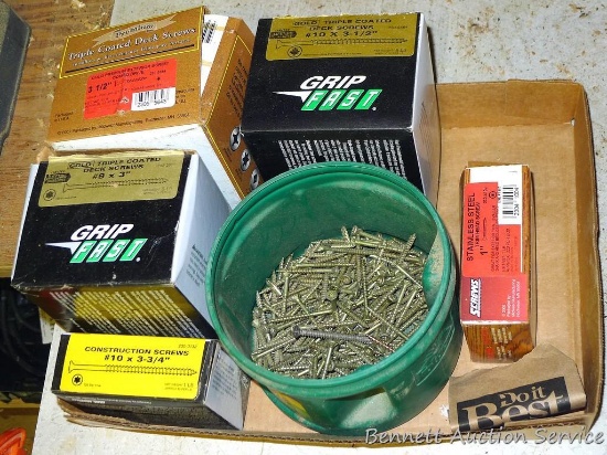 Deck screws 9 x B4243, 10 x 3-1/2 and more.