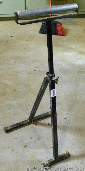 Metal adjustable roller stand 40" high x 16". Adjusts up to 48".