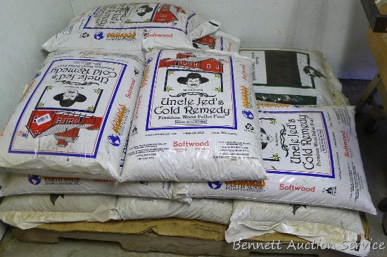 Eleven bags of Uncle Jed's cold remedy premium wood pellets. 40 lb. bags of softwood.