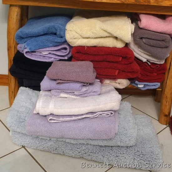 Nice assortment of bath and hand towels.
