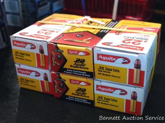 300 rounds Aguila .22LR Super Extra High Velocity cartridges.