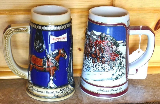 1989 and other Budweiser beer steins. No chips noted.