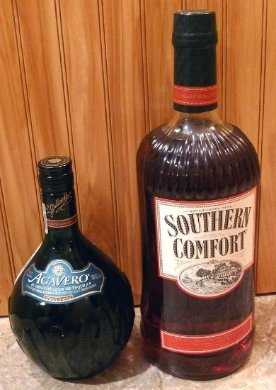 No shipping 1.75 liter bottle of Southern Comfort and 1/5 gallon of Agavero tequila. Unopened, must