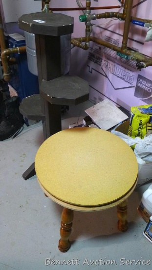 39" tall plant stand, plus a 20" diameter table project that's ready to be finished.