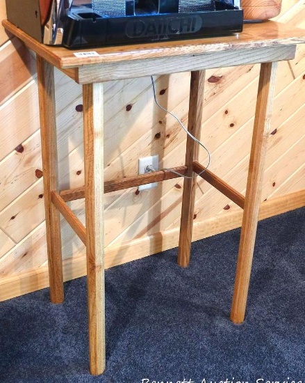 Handmade ash table stands 35" high x 26" x 18" deep.
