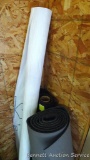 Partial rolls 5' house wrap, 3' heavy duty outdoor carpeting, 3' tar paper.