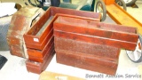 Straight and corner deck rail planters are of cedar construction. Up to 2-1/2' long. Plus a 2' x 8