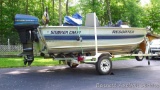 15' Smoker Craft Resorter with 35 hp Force engine, power tilt and trim. Comes with Minnkota