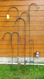 Six assorted shepherd's hooks, plus one for deck mount and one lantern. Hooks up to 6-1/2'.