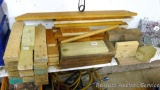 Assortment of wood pieces, includes treated, homemade stakes out of 2x4s 19-1/2