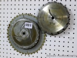 Assortment of used saw blades, largest is 10