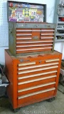 Combination top and bottom tool box. Top is Craftsman 26