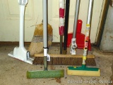 USA flag; push broom with 18