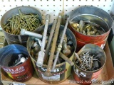Nails, carriage bolts, pallet nails, longest bolt is 9