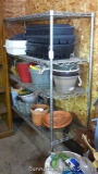 Stainless steel wire shelving unit is approx. 5' wide x 18