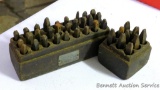 Set of number and letter stamps.